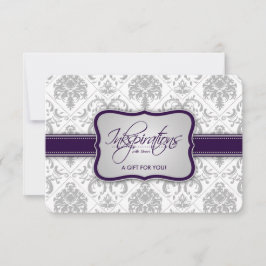 Gray Damask en Eggplant Paars Cadeaubon