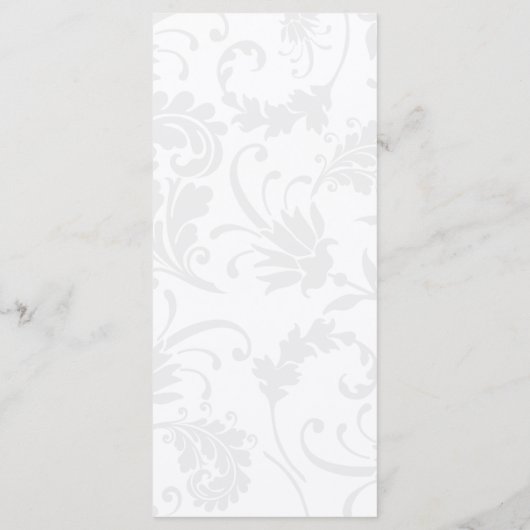 Gray Damask en Paars Floral Wedding Menu (Achterkant)