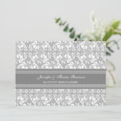 Gray Damask gewoon gehuwde koninklijke kaarten (Staand voorkant)