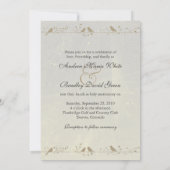 Gray  Damask Heart Wedding Invitation Kaart (Achterkant)