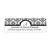 Gray Damask Monogram Labels (Voorkant)