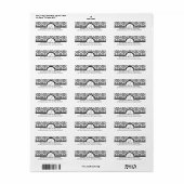 Gray Damask Monogram Labels (Full Sheet)