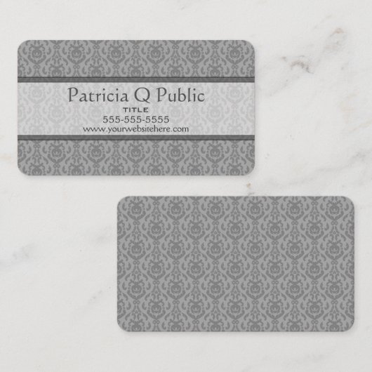 Gray Damask Patroon Visitekaartje (Voorkant / Achterkant)