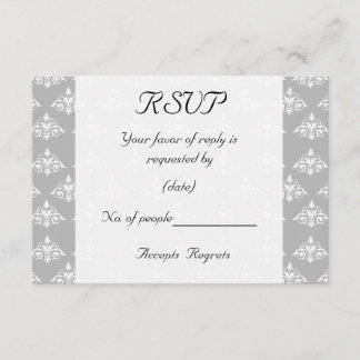 Gray Damask RSVP-kaart RSVP Kaartje