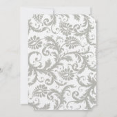 Gray Damask Sweet Lila Wedding Invitations Kaart (Achterkant)