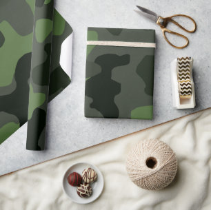 Gray dark green camouflage nr. 14 print cadeaupapier