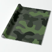 Gray dark green camouflage nr. 14 print cadeaupapier (Uitgerold)