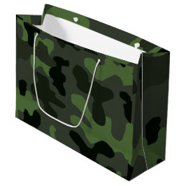 Gray dark green camouflage nr. 14 print groot cadeauzakje