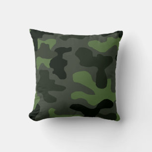 Gray dark green camouflage nr. 14 print kussen