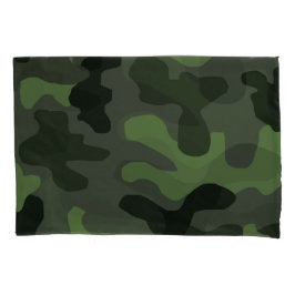Gray dark green camouflage nr. 14 print kussensloop
