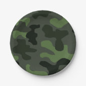Gray dark green camouflage nr. 14 print papieren bordje (Voorkant)