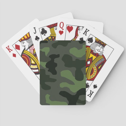 Gray dark green camouflage nr. 14 print pokerkaarten (Achterkant)