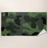 Gray dark green camouflage nr. 14 print strandlaken (Voorkant)