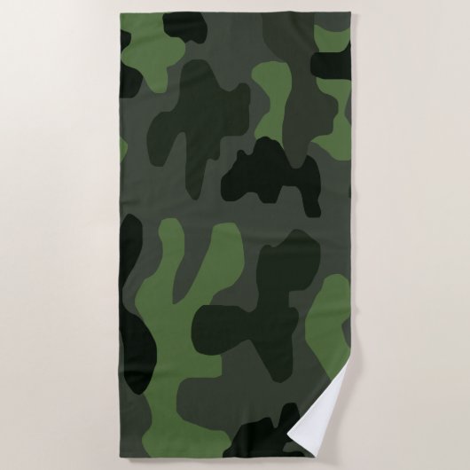 Gray dark green camouflage nr. 14 print strandlaken (Voorkant)