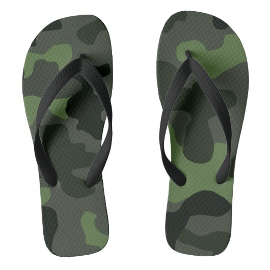 Gray dark green camouflage nr. 14 print teenslippers (Voetbed)