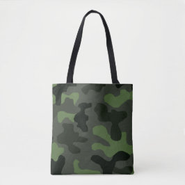 Gray dark green camouflage nr. 14 print tote bag
