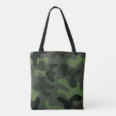 Gray dark green camouflage nr. 14 print tote bag (Achterkant)