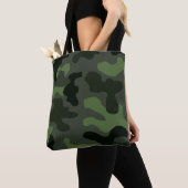 Gray dark green camouflage nr. 14 print tote bag (Dichtbij)