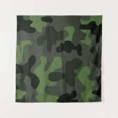 Gray dark green camouflage nr. 14 print wandkleed (Voorkant (horizontaal))