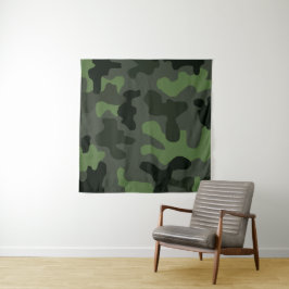Gray dark green camouflage nr. 14 print wandkleed
