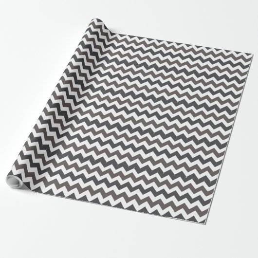 Gray Dark Liver Chevron Zigzap Pattern Cadeaupapier (Uitgerold)