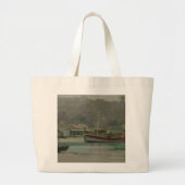 Gray Day Fisherman's Quay Grote Tote Bag (Voorkant)