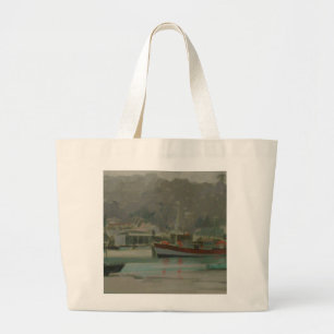 Gray Day Fisherman's Quay Grote Tote Bag