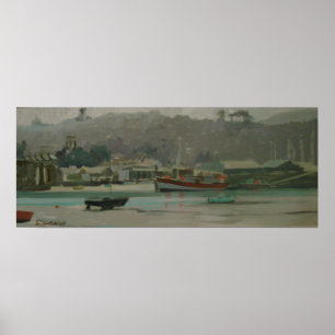 Gray Day Fisherman's Quay Poster