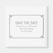 Gray Deco Chic Opslaan Datum Magneet (Voorkant)