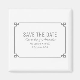 Gray Deco Chic Opslaan Datum Magneet