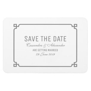 Gray Deco Chic Opslaan Datum Magneet
