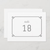 Gray Deco Chic Table Number Briefkaart (Voorkant / Achterkant)