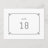 Gray Deco Chic Table Number Briefkaart (Voorkant)