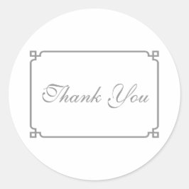 Gray Deco Chic Wedding Bedankt Ronde Sticker