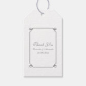 Gray Deco Chic Wedding Cadeaulabel (Voorkant)