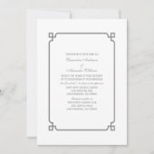 Gray Deco Chic Wedding Invite Kaart (Voorkant)