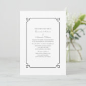 Gray Deco Chic Wedding Invite Kaart (Staand voorkant)