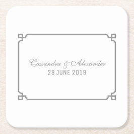 Gray Deco Chic Wedding Kartonnen Onderzetters