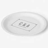 Gray Deco Chic Wedding Papieren Bordje (Gekanteld)