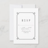 Gray Deco Chic Wedding RSVP (Voorkant)
