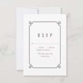 Gray Deco Chic Wedding RSVP