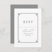 Gray Deco Chic Wedding RSVP (Voorkant / Achterkant)