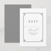 Gray Deco Chic Wedding RSVP Kaartje (Voorkant / Achterkant)