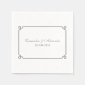 Gray Deco Chic Wedding Servet (Voorkant)