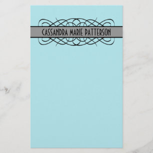 Gray Deco Flourish Briefpapier
