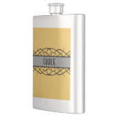 Gray Deco Flourish Flask Heupfles (Links)