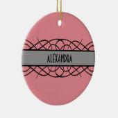 Gray Deco Flourish Keramisch Ornament (Rechts)