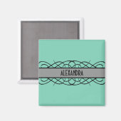 Gray Deco Flourish Magnet (Voorkant / Achterkant)