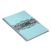 Gray Deco Flourish Notitieboek (Rechterzijde)