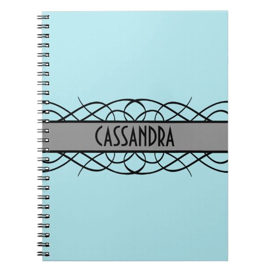 Gray Deco Flourish Notitieboek (Voorkant)